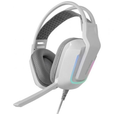 HEADSET MARS GAMING MHSTRIKEW FRGB JACK 3.5mm ALIMENTACION USB CONTROL VOLUMEN COLOR BLANCO - Blancos