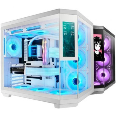 CAJA ATX MARS GAMING MC3TCORELCDW 3 CRISTAL TEMPLADO PANTALLA LCD 2x3.5 3x2.5 GPU 4 - Blanca