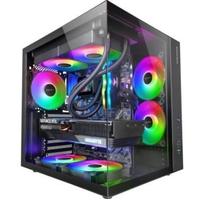 CAJA ATX CUBE MARS GAMING MCVONE NEGRA CRISTAL CONTINUO GPU 334mm 1x3.5 2x2.5