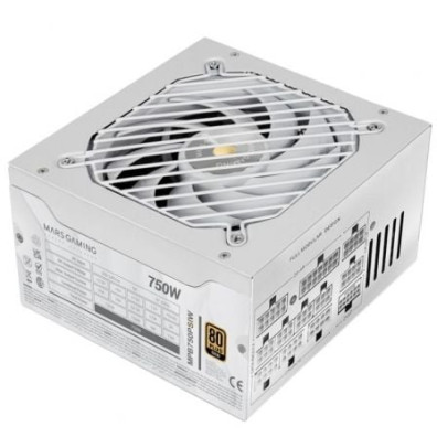 FUENTE DE ALIMENTACION MODULAR MARS GAMING 750W MPB750PSIW ATX 3.1 80 PLUS GOLD PFC ACTIVO BLANCO - 80 Plus Gold