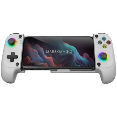 GAMEPAD BLUETOOTH MARS GAMING MGPX PARA SMARTPHONES Y MULTIPLATAFORMA USB-C 8h BATERIA RGB BLANCO - Blanco