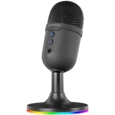 MICROFONO COMPACTO MARS GAMING MMICCX USB NEGRO DE ALTA DEFINICION 196kHz 24BITS ENC ARG BASE AJUSTA - USB 2.0