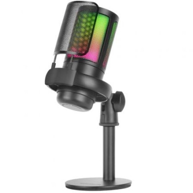 MICRÓFONO DE ESTUDIO PROFESIONAL MARS GAMING MMICSE NEGRO ADC 196KHz 24 bits USB-A/USB-C ILUMINACION - Negro