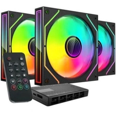 Pack 3 Ventiladores Mars Gaming MF-3DPROKIT 12cm con HUB y Mando a Distancia