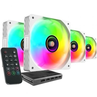 Paquete de 4 Ventiladores Mars Gaming MF-SI4KIT 12cm + HUB + Mando a Distancia ARGB