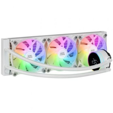 SISTEMA DE REFIGERACION LIGUIDA MARS GAMING MLLCD360 BLANCO 3x (12x12) ILUMINACION FRGB TPD 600W - Blanca