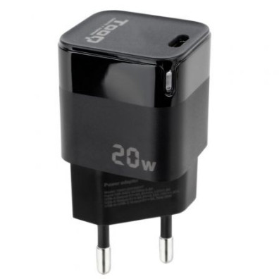 CARGADOR USB TOOQ 20W USB-C PD NEGRO - 20W