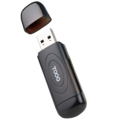 Lector de Tarjetas USB 3.0 2 en 1 Negro Tooq