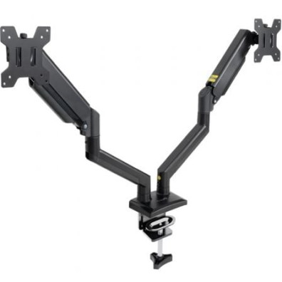 Soporte de Mesa Giratorio e Inclinable para 2 Monitores TooQ
