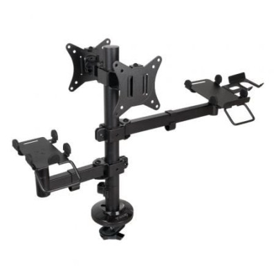 Soporte de Mesa TooQ TQPM0002 para 2 Monitores, TPV, Impresora - Giratorio e Inclinable