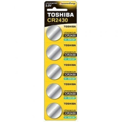 Pack de 5 Pilas de Botón CR2430 Toshiba 3V