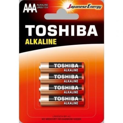 Pilas Toshiba Alkaline LR03 1.5V - Pack de 4 AAA