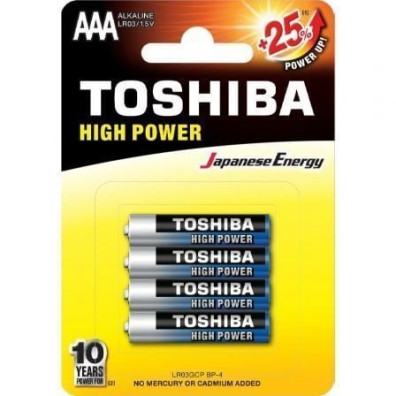 4 Pilas AAA Toshiba High Power LR03/ 1.5V - Pack Duradero