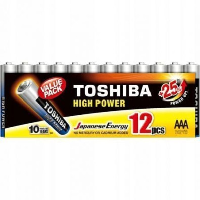 Pack de 12 Pilas AAA Toshiba High Power LR03/ 1.5V - Electrónica