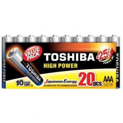 Pila toshiba alcalina r03 - aaa - min 20 pilas high power