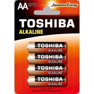 Pack de 4 Pilas AA Toshiba Alkaline LR6/ 1.5V