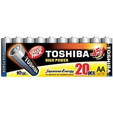 20 Pilas AA Toshiba High Power LR6/ 1.5V Pack