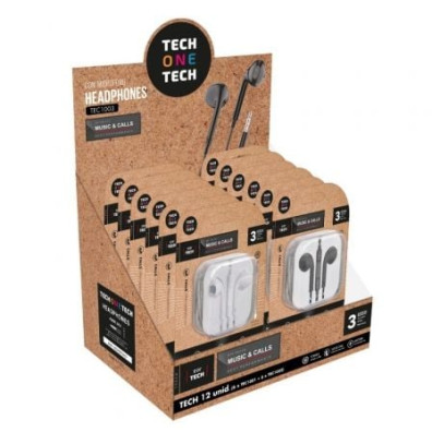 Expositor de Auriculares Tech One Tech EarTECH TEC1003 con Micrófono y Jack 3.5