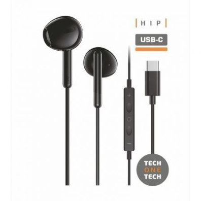 Tech One Tech Auriculares Intrauditivos earTECH TEC1302 con Micrófono USB Tipo-C