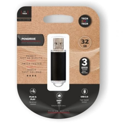 Pendrive 32GB Tech One Tech Basic USB 2.0 - Negro