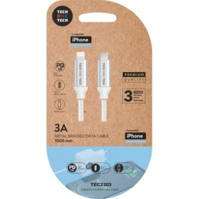 Cable USB Tipo C Lightning Tech One Tech 20W 480Mbps 1m