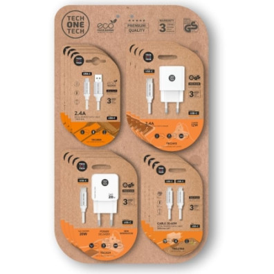 Expositor de Cargadores GaN y Cables Tech One Tech EKO 400801/ 4 ganchos