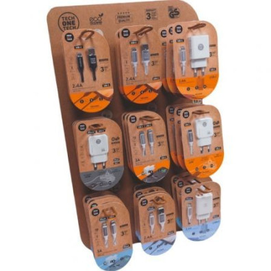 Tech One Tech EKO 400903 - Expositor de Cargadores GaN y Cables con 9 ganchos