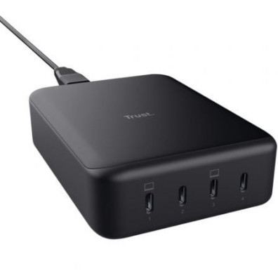Cargador de Pared GaN Trust Maxo/ 4xUSB Tipo-C/ 240W/ Automático