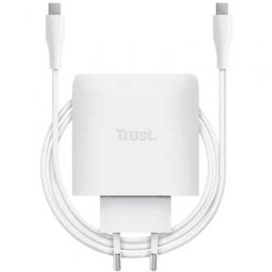 CARGADOR PARED/VIAJE USB-C 65W + CABLE USB-C 2 M MAXO BLANCO TRUST - 65W