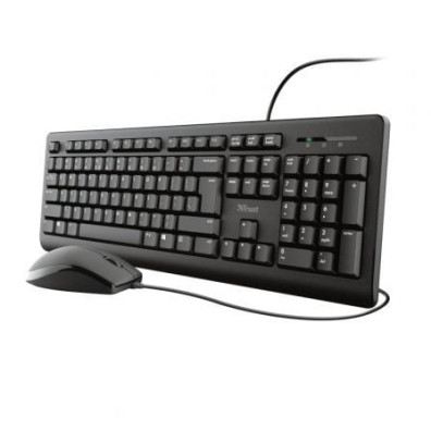 TECLADO Y MOUSE TRUST TKM-250 SILENCIOSO RESISTENTE A LA CAIDA DE LIQUIDOS CABLE 1.8m 23977