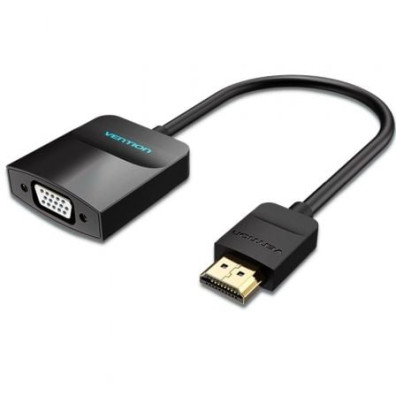 Conversor Vention 42444/ HDMI Macho - VGA Hembra/ Jack 3.5 Hembra/ 15cm - Negro