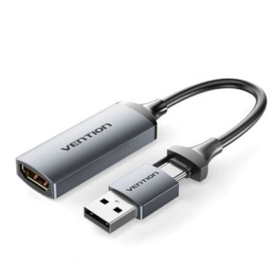 Conversor HDMI 4K 60Hz Vention ACWHA - HDMI Hembra / USB Macho - USB Tipo-C Macho/ 480Mbps/ 10cm