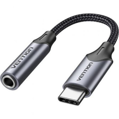 Adaptador Audio Vention BGMHA/ Jack 3.5 Hembra - USB Tipo-C Macho/ 10cm - Gris
