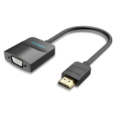 CONVERSOR HDMI/M A VGA/H JACK 3.5/H 0.15 M NEGRO VENTION - Negro