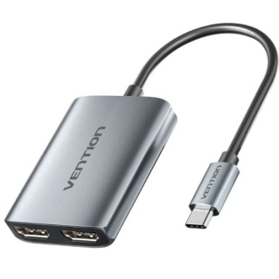 Cable Conversor Vention ACZHB/ USB Tipo-C Macho - 2x HDMI Macho