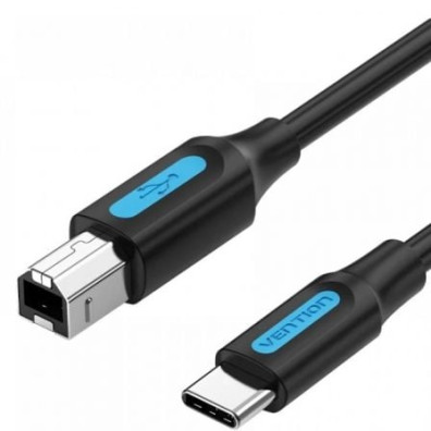 Cable USB Impresora Vention 2.0 Tipo-B Macho a Tipo-C Macho 480Mbps 1m