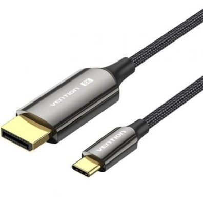 Cable Conversor DisplayPort 8K Vention CRFBF/ USB Tipo-C Macho - DisplayPort Macho/ 1m