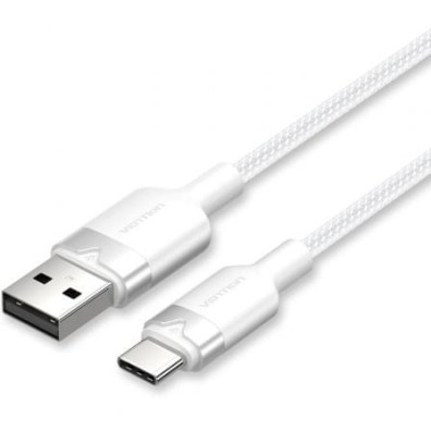Cable USB 2.0 Tipo-C Vention CTNWH/ USB Tipo-C Macho - USB Macho/ Hasta 60W/ 480Mbps/ 2m
