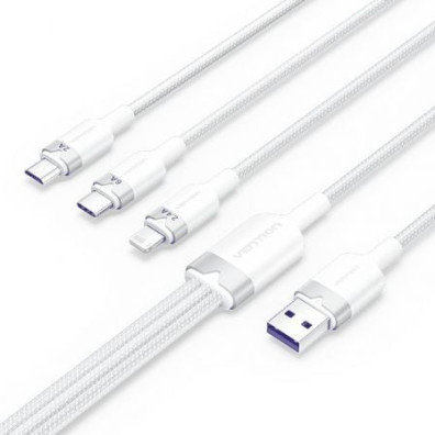 Cable USB Vention Lightning 2.0 / USB Macho Tipo-C Macho - MicroUSB Macho - Lightning Macho / 1.5m