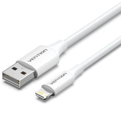 Cable USB 2.0 Lightning Vention LAIWF 1m - Velocidad 480Mbps - Conector USB Macho a Lightning Macho