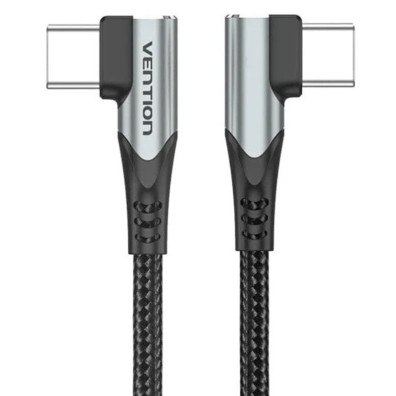 Cable USB-C Angulo Recto 0.50M 100W Gris Vention