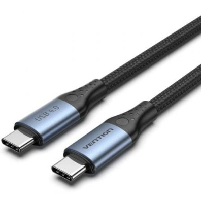 Cable USB 4.0 Tipo-C 5A Vention TAVHF/ USB Tipo-C Macho - USB Tipo-C Macho/ Hasta 240W/ 40Gbps/ 1m