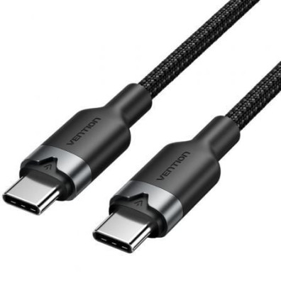 Cable USB Tipo-C Vention TRDBF 2.0 3A - USB Tipo-C Macho a USB Tipo-C Macho 1m 480Mbps 60W