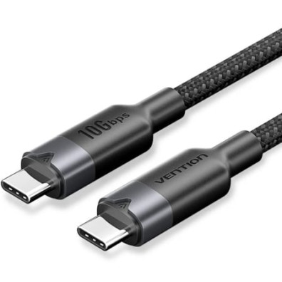 Cable USB 3.2 Tipo-C 5A Vention TRGBD/ USB Tipo-C Macho - USB Tipo-C Macho/ Hasta 100W/ 10Gbps/ 50cm