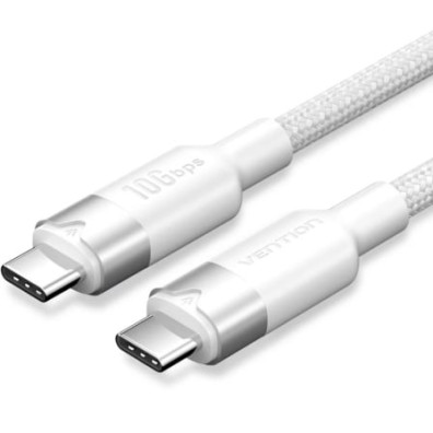 Cable USB 3.2 Tipo-C 5A Vention TRGWF/ USB Tipo-C Macho - USB Tipo-C Macho/ Hasta 100W/ 10Gbps/ 1m