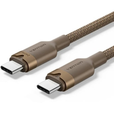 Cable USB 2.0 Tipo-C 5A Vention TRIJF/ USB Tipo-C Macho - USB Tipo-C Macho/ Hasta 240W/ 480Mbps/ 1m