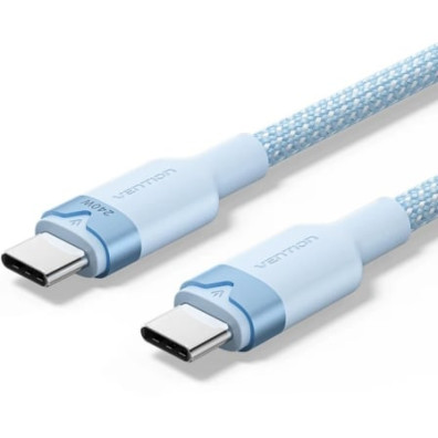 Cable USB 2.0 Tipo-C 5A Vention TRISF/ USB Tipo-C Macho - USB Tipo-C Macho/ Hasta 240W/ 480Mbps/ 1m