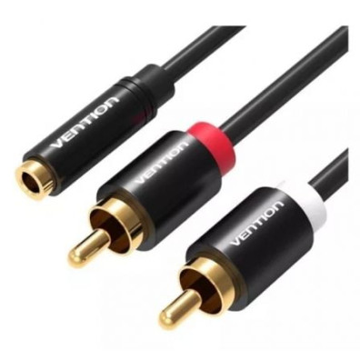 Cable Estéreo Vention Jack 3.5 Hembra a 2x RCA Macho - 1m
