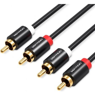 Cable Estéreo 3m Vention VAB-R06-B300 2x RCA Macho a 2x RCA Macho