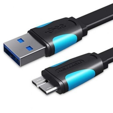 Cable USB Vention VAS-A12-B100 MicroUSB Macho a USB Macho 1m 10W 5Gbps